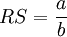 RS=\frac{a}{b}