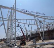 Prace przy budowie nowego terminalu wrocławskiego lotniska - maj 2010 r. Zdjęcia pochodzą z materiałów prasowych Portu Lotniczego Wrocław
