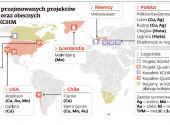 Lokalizacje przejmowanych projektów górniczych oraz obecnych inwestycji KGHM