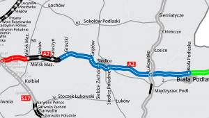 Autostrada A2 na wschód od Warszawy, źródło: GDDKiA