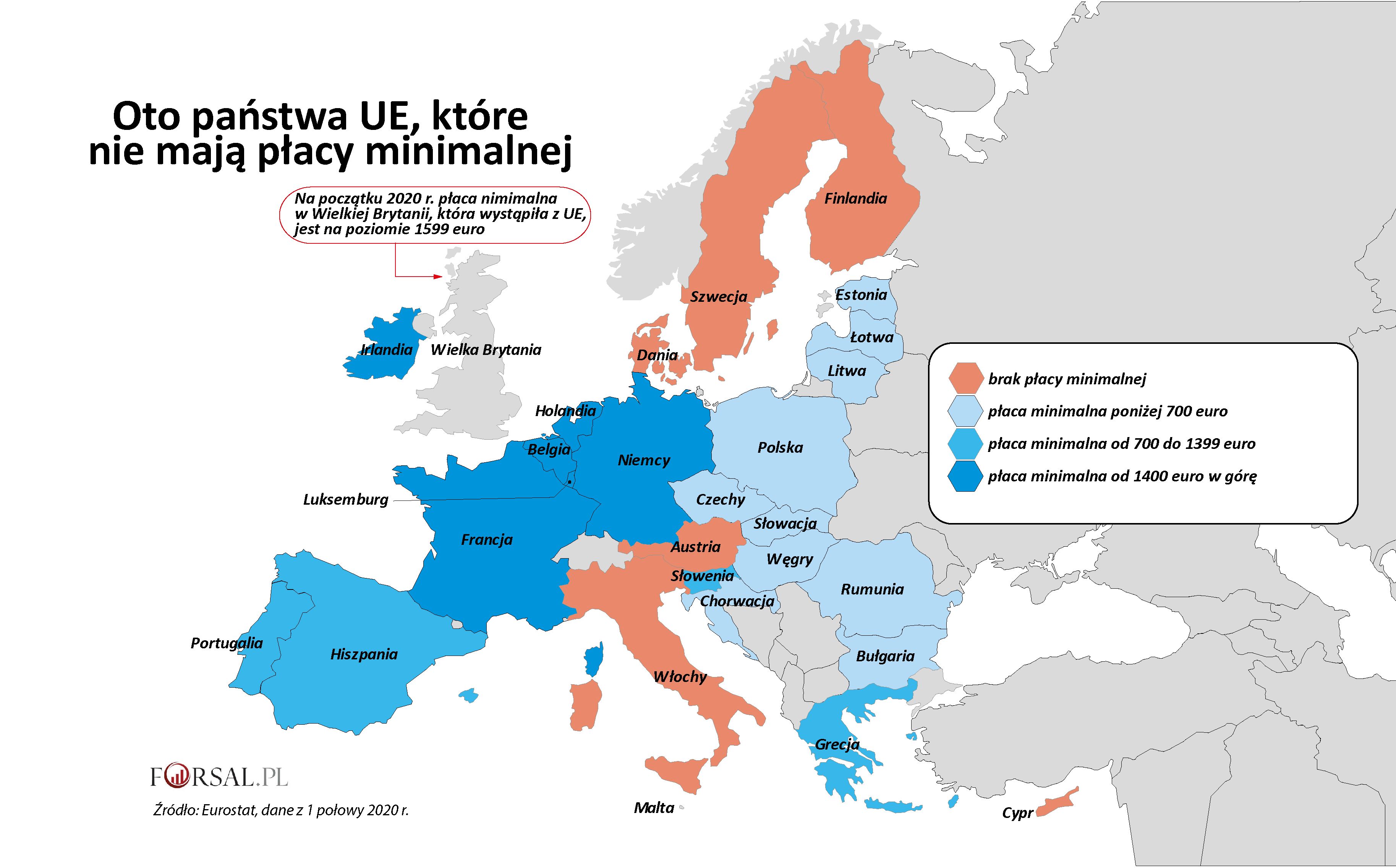 Kraj Na Półwyspie Skandynawskim Nie Należący Do Unii Europejskiej Oto kraje UE, w których nie obowiązuje płaca minimalna [MAPA