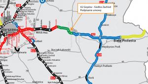 Autostrada A2, odcinek Gręzów - Siedlce Zach-01. Źródło: GDDKiA